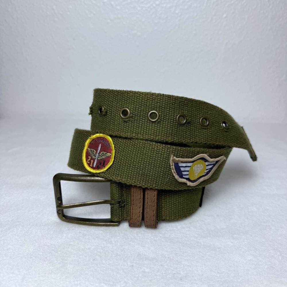 Green Patch Belt Size Small Adjustable Punk Grunge Utility Military Green Y2K